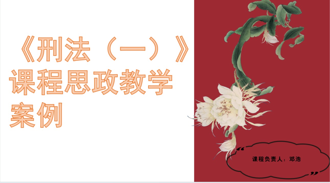 刑法（一）课程思政教学案例